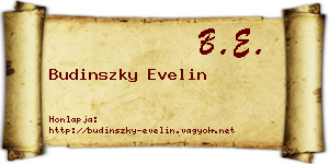 Budinszky Evelin névjegykártya